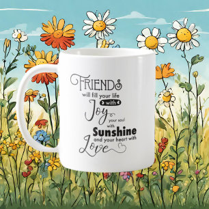 Best Friends word art Coffee Mug