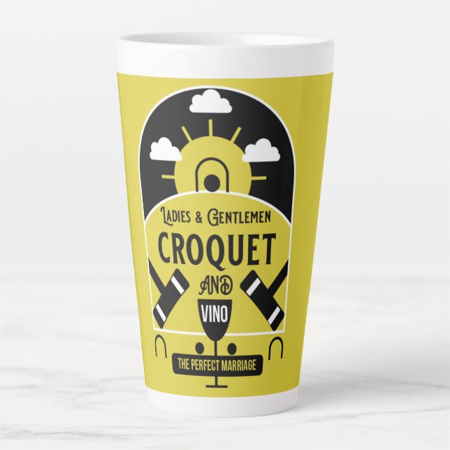 Best Funny Croquet Game Latte Mug (Front)
