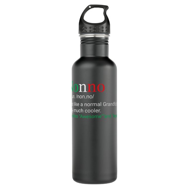 Best Funny Nonno Italian Grandfather Definition Gi 710 Ml Water Bottle (Front)