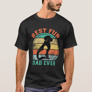 Best Fur Dad Ever Funny Retro Vintage Cat and Dog  T-Shirt