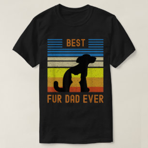 Best Fur Dad Ever Retro Pet Design T-Shirt