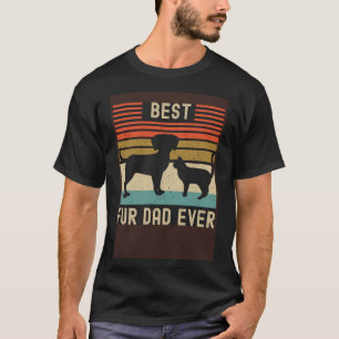 Best Fur Dad Ever Vintage Retro Dog and Cat Owner T-Shirt