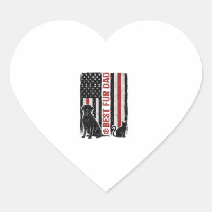 Best Fur Dad Vintage Flag Dog Cat Shirt Design_1 Heart Sticker