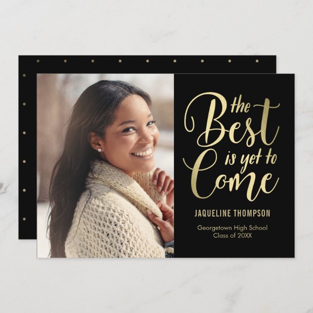 Best Future EDITABLE COLOR Graduation Photo Invitation (Front/Back)