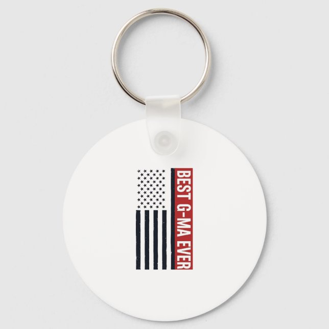 Best G-Ma Ever Patriotic Flag Vector Design_1 Keychain (Front)