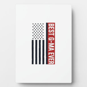 Best G-Ma Ever Patriotic Flag Vector Design_1 Plaque