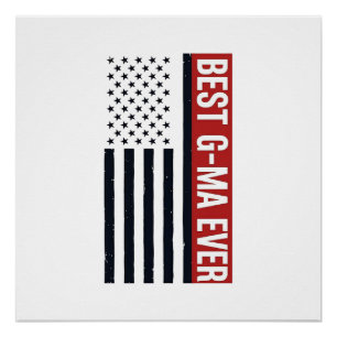 Best G-Ma Ever Patriotic Flag Vector Design_1 Poster