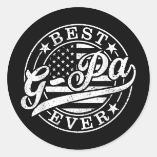 Best G-pa Ever Fathers Day American Us Flag Classic Round Sticker