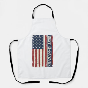 Best G-PA Ever Patriotic Flag Vintage Shirt Design Apron