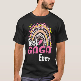 Best Gaga Ever  Pink Leopard Rainbow Mothers Day T-Shirt