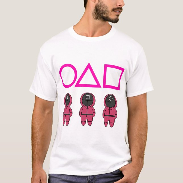 best game on movie octopus squid pink game symbols T-Shirt (Front)