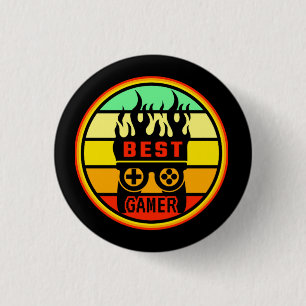 BEST GAMER - GAMING NERD 1 INCH ROUND BUTTON