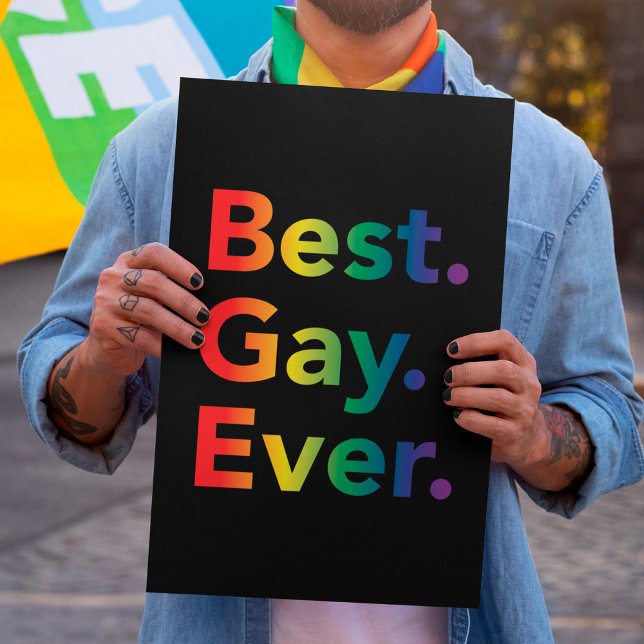 Best Gay Ever | LGBT Pride Rainbow Flag Poster (Creator Uploaded)