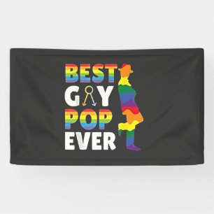 Best Gay Pop Ever LGBT Pride Month Grandpa Dad  Banner