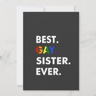 Best Gay Sister Ever Funny LGBT Rainbow Pride Gift Holiday Card