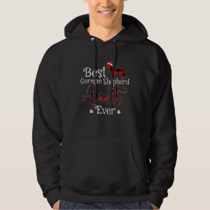 Best German Shepherd Aunt Ever plaid Christmas Hoodie