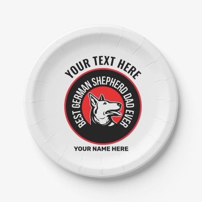 Best German Shepherd Dad Ever      Paper Plate (Front)