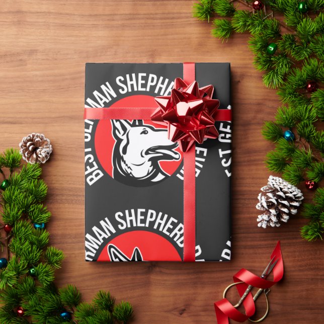 Best German Shepherd Dad Ever  Wrapping Paper (Holiday Gift)
