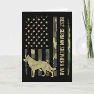 Best German Shepherd Dog Dad Camouflage American F Card