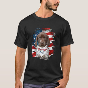 Best German Shorthaired Pointer Dog Dad Usa Flag F T-Shirt