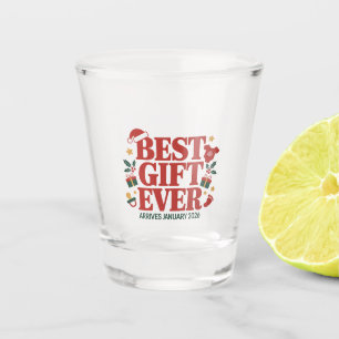 Best Gift Arrives in January 2026 Christmas Couple Shot Glass