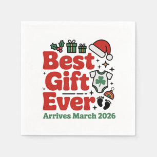 Best Gift Arrives in March 2026 Christmas Couples Napkin