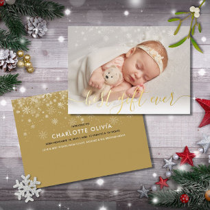 Best Gift Ever Birth Announcement Photo Foil Card