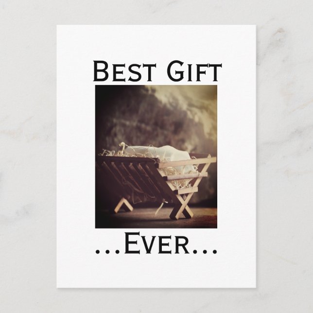 Best Gift Ever Christmas Babe in Manger  Holiday Postcard (Front)