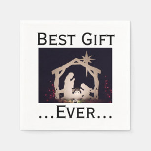 Best Gift Ever Christmas Nativity Napkin