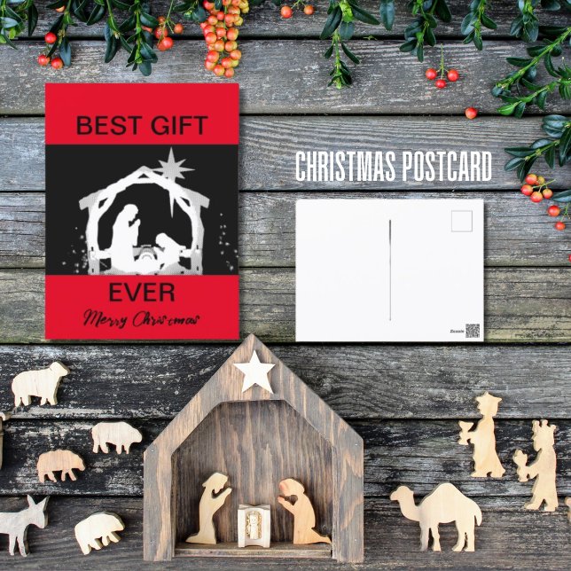 Best Gift Ever Nativity Christmas Postcard (Unique Festive Christmas Postcards)