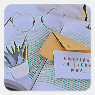 Best gift for book lover square sticker