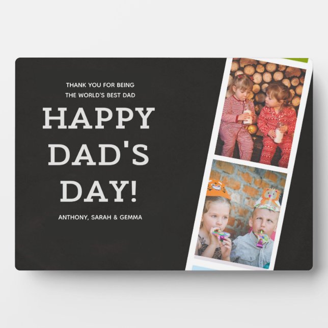 BEST Gift for DADS! Add Photos- Fathers Love This Plaque (Front)
