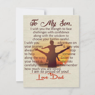 Best Gift For Son   To My Son Quotes Invitation