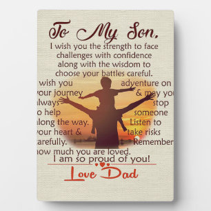 Best Gift For Son   To My Son Quotes Plaque