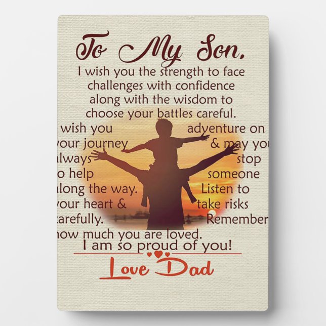 Best Gift For Son | To My Son Quotes Plaque (Front)