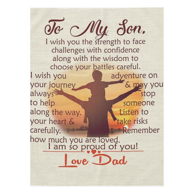 Best Gift For Son | To My Son Quotes Tablecloth (Front)