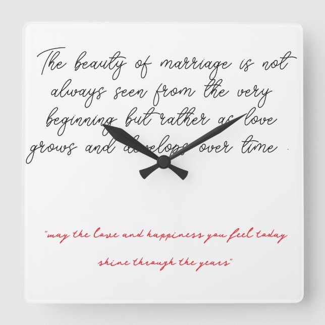 BEST GIFT FOR WEDDINGS SQUARE WALL CLOCK (Front)