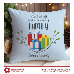 Best Gift is Family Customizable Name Christmas Throw Pillow