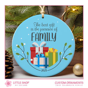 Best Gift is Family Customizable Photo Ceramic Ornament