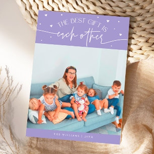 Best Gift Lilac Valentines Day Photo Holiday Card