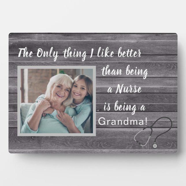 Best Gift! Nurse-Grandma Photo Plaque (Front)
