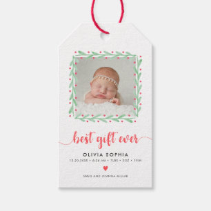 Best Gift (Tag) Ever Newborn First Christmas Birth Tags