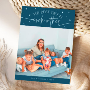 Best Gift Teal Valentines Day Photo Holiday Card
