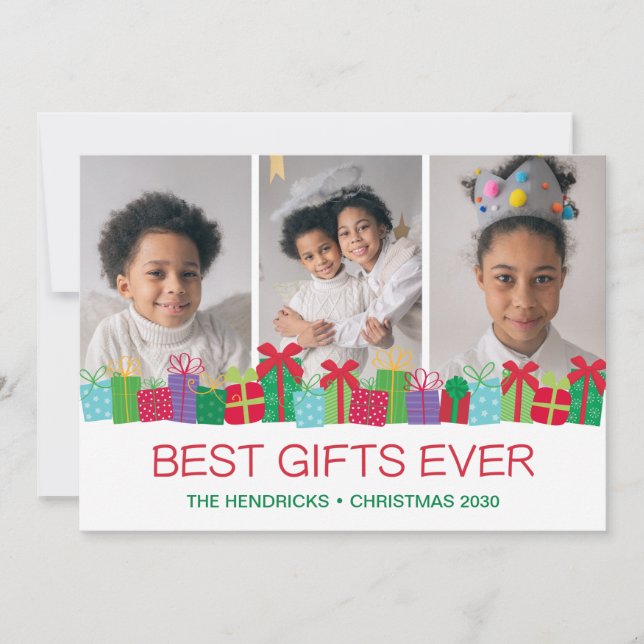 Best Gifts Ever 3 Photo  Holiday Card (Front)