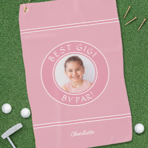 Best Gigi By Par Elegant Golfer Pink Photo Gift Golf Towel