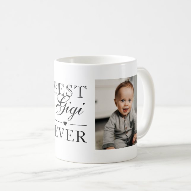 Best Gigi Ever Black Birthday Photo Coffee Mug (Front Right)