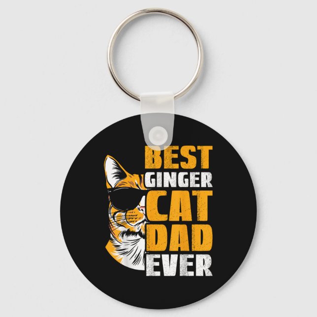 Best Ginger Cat Dad Ever Cat Lover  Keychain (Front)