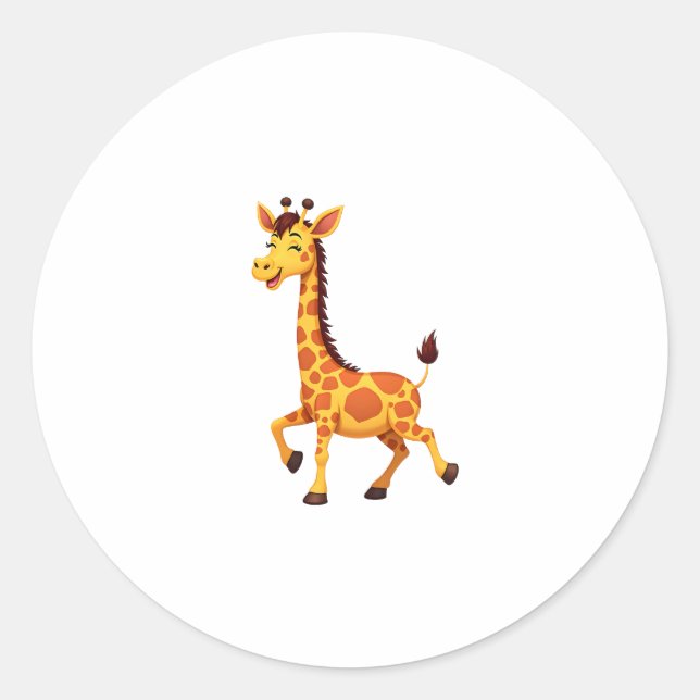 Best Giraffe Art For Men Women Adult Giraffe Print Classic Round Sticker (Front)