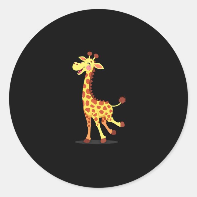 Best Giraffe Art For Men Women Adult Giraffe Print Classic Round Sticker (Front)