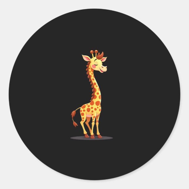 Best Giraffe Art For Men Women Adult Giraffe Print Classic Round Sticker (Front)